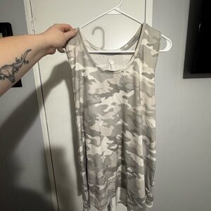 Athletic Works Gray Camouflage Tank Top